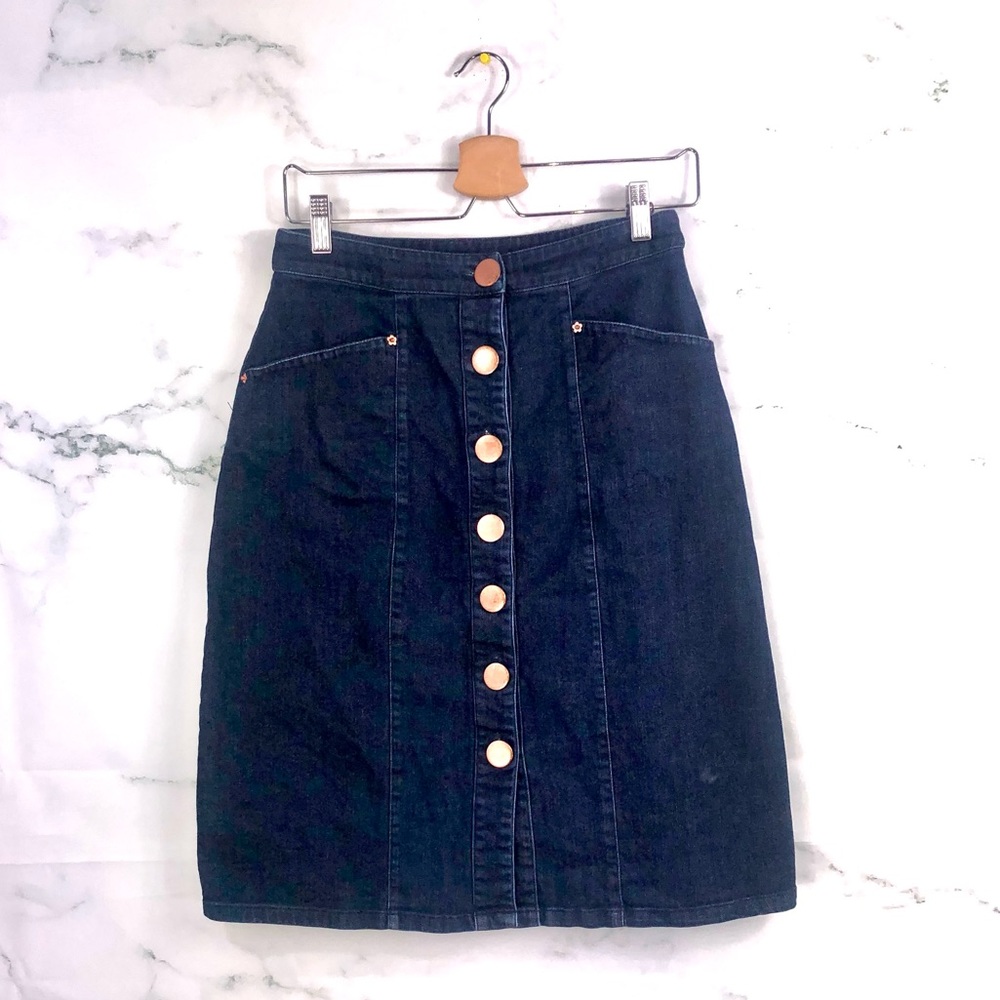 MODCLOTH A-line Button-down Knee Length Skirt